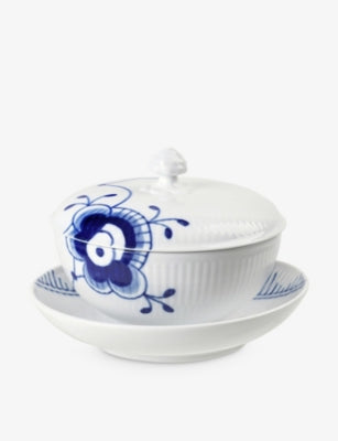 Royal Copenhagen Blue Fluted bowl and saucer 12.5cm, imported from the UK