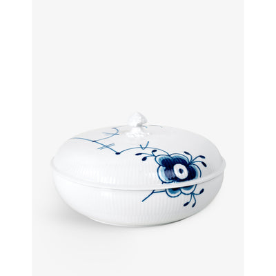 selfridges Royal Copenhagen Blue Fluted Mega Hand-Painted Porcelain Bowl with Lid 22.5cm- Buy online at McGrocer
