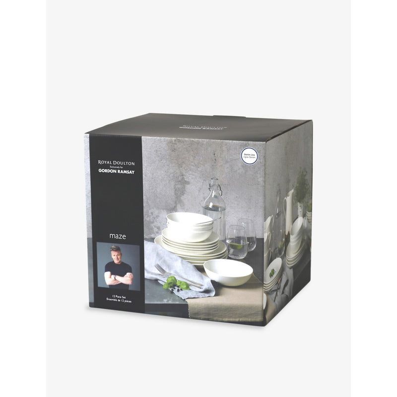Gordon Ramsay Maze denim porcelain dinnerware set 12-piece (British brand)