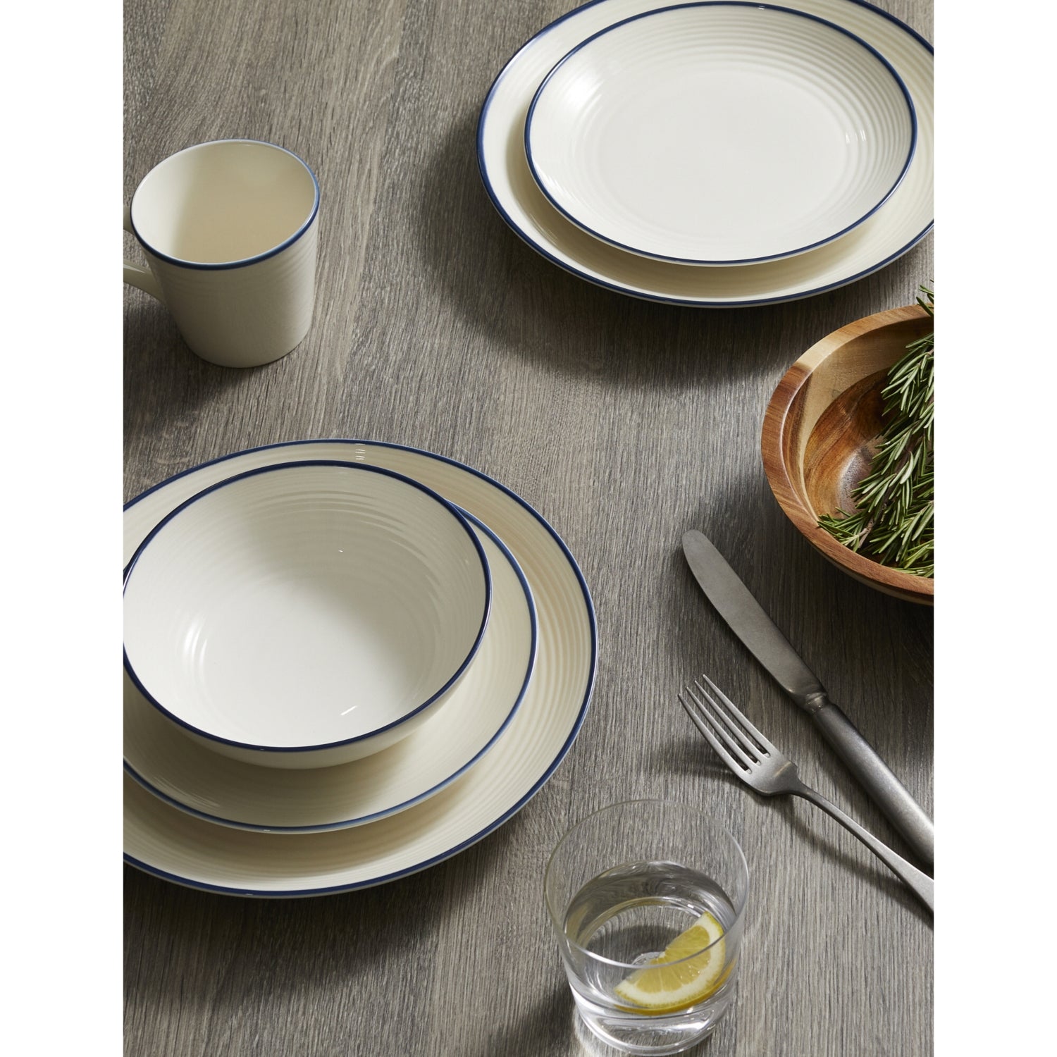 Gordon Ramsay Maze denim porcelain dinnerware set 12-piece (British brand)