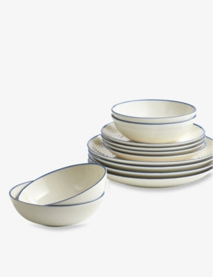 Gordon Ramsay Maze denim porcelain dinnerware set 12-piece (British brand)