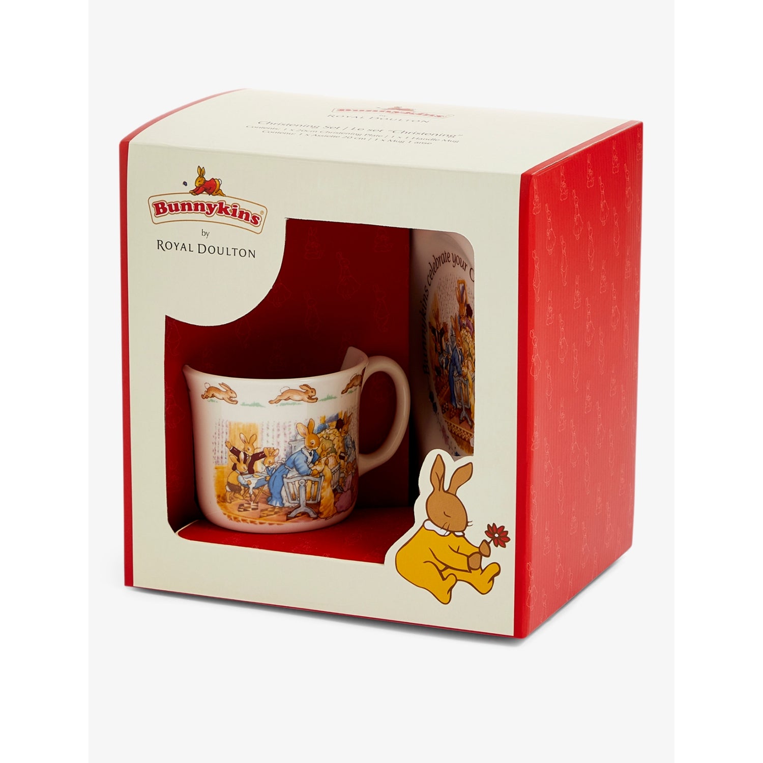 Royal Doulton Bunnykins christening plate and mug set, imported from the UK