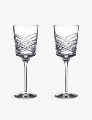 Waterford Aran crystal white wine glasses, set of two - British product