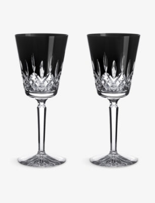 Waterford Lismore Black crystal goblets set of two (British brand)
