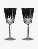 Waterford Lismore Black crystal goblets set of two (British brand)
