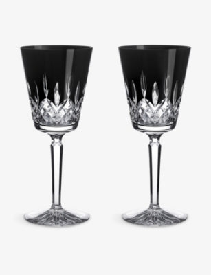 Waterford crystal goblets Lismore Black large set of two, UK version