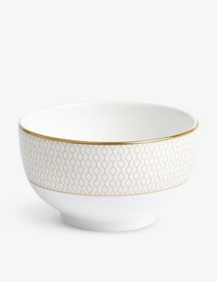 Wedgwood bone china bowl gold geometric pattern 11cm, UK version