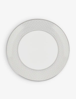 selfridges Wedgwood Gio Platinum Metallic Geometric-Pattern Bone China Plate 20cm- Buy online at McGrocer