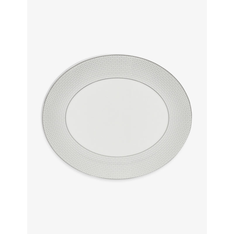 Wedgwood Gio Platinum bone china oval platter 33cm - British product