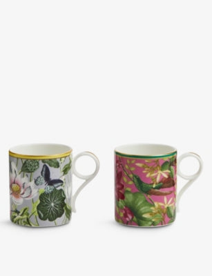 Wedgwood floral bone china mug set of two 210ml (British brand)