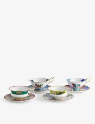Wedgwood Wonderlust floral bone china teacup and saucer set, British product