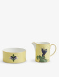 Wedgwood bone china sugar and creamer set waterlily graphic print - British product