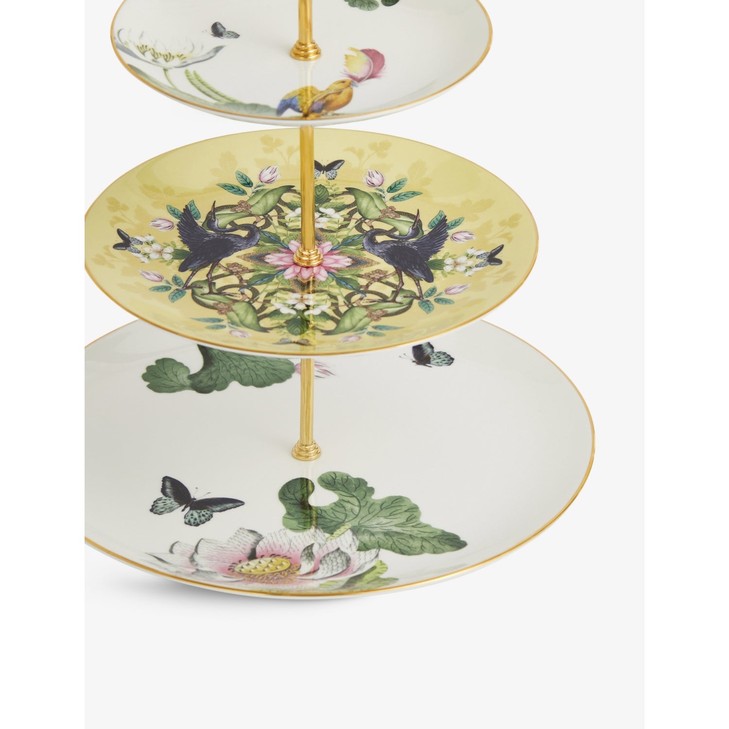 Wedgwood Waterlily three-tier bone china cake stand, imported from the UK