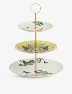 Wedgwood Waterlily three-tier bone china cake stand, imported from the UK