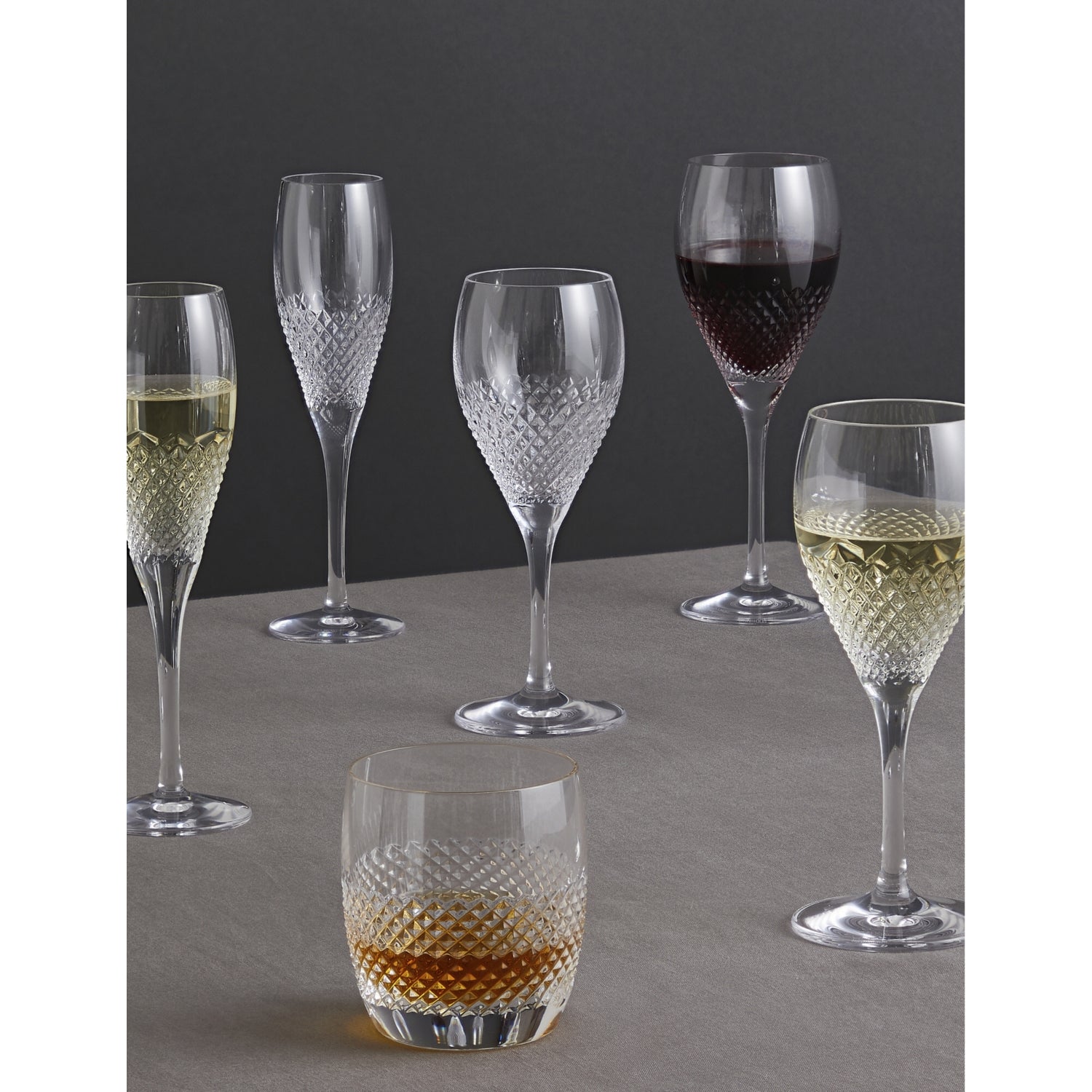 Wedgwood Vera Wang Diamond Mosaic crystal goblets set of two - British product
