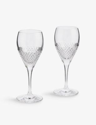 Wedgwood x Vera Wang diamond mosaic wine glasses set of two, imported from the UK