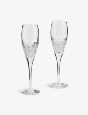 Vera Wang Diamond Mosaic crystal champagne flutes set of two - British product