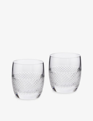 Wedgwood crystal tumbler set of two with diamond mosaic 260ml (British brand)