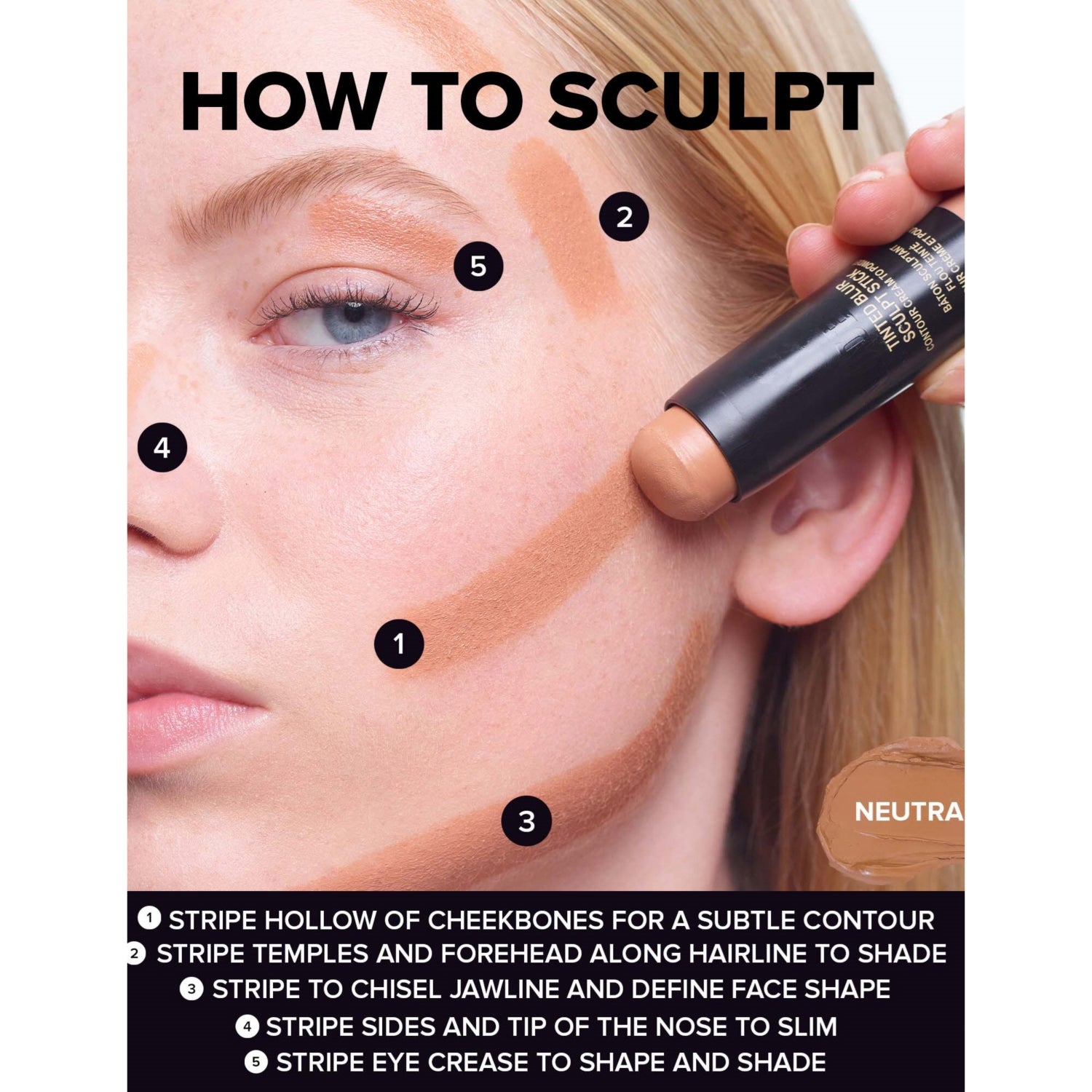 Nudestix Tinted Blur sculpting stick 6.2g - British product