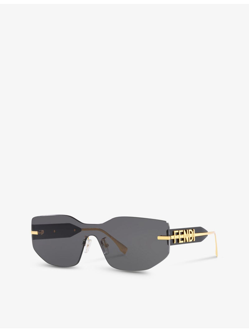 Fendi rectangle-frame tinted metal sunglasses FE40066U (British brand)