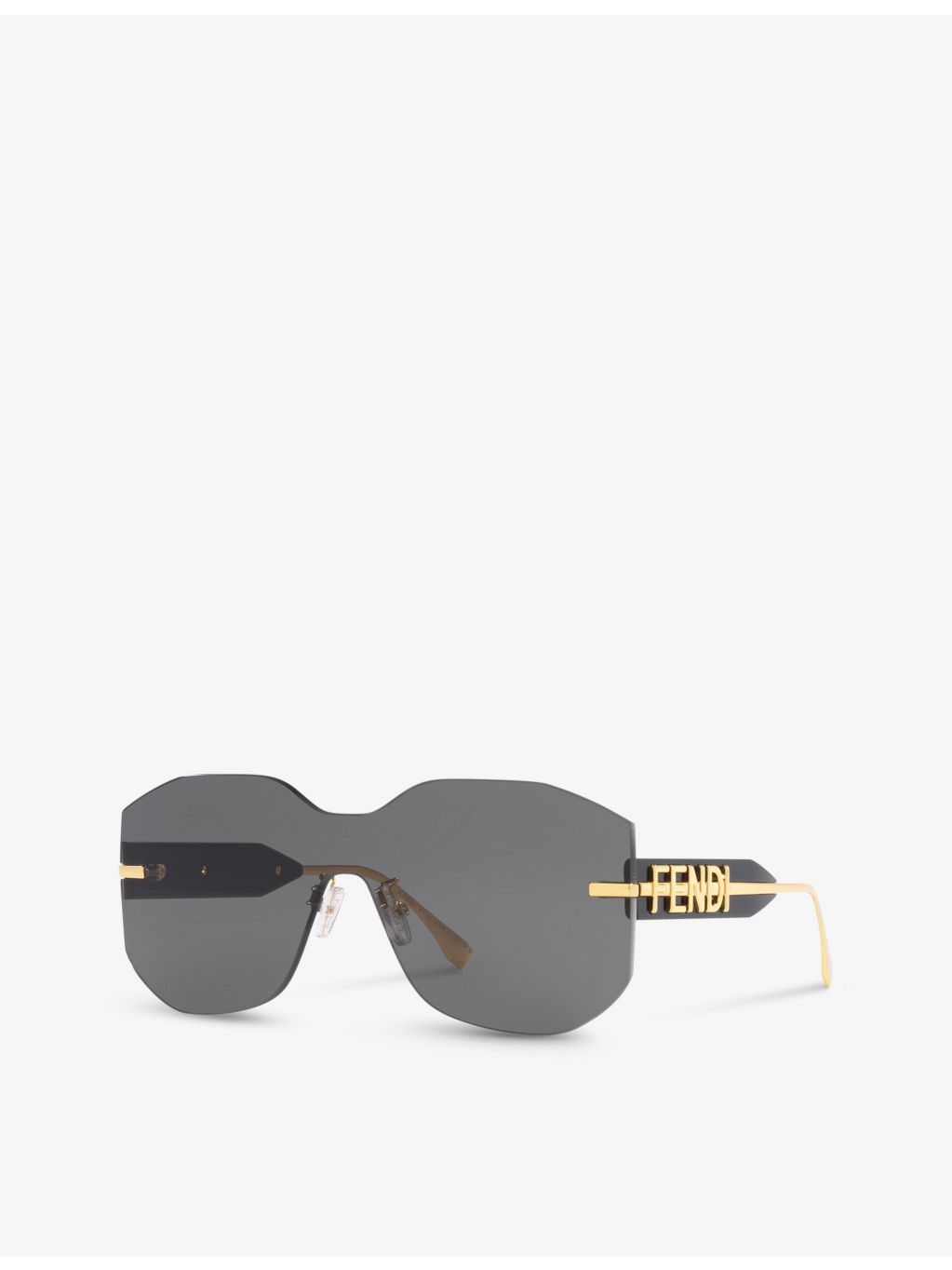 Fendi metal rectangle-frame tinted-lens sunglasses FE40067U, imported from the UK