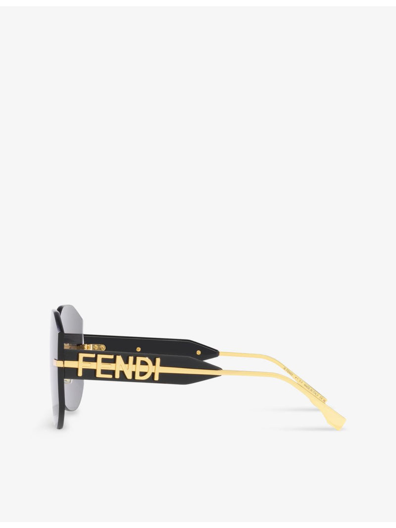 Fendi metal rectangle-frame tinted-lens sunglasses FE40067U, imported from the UK