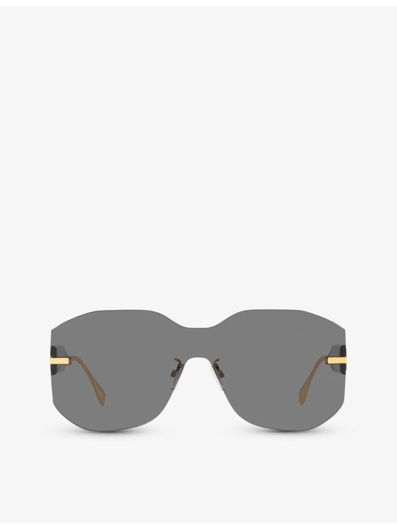 Fendi metal rectangle-frame tinted-lens sunglasses FE40067U, imported from the UK