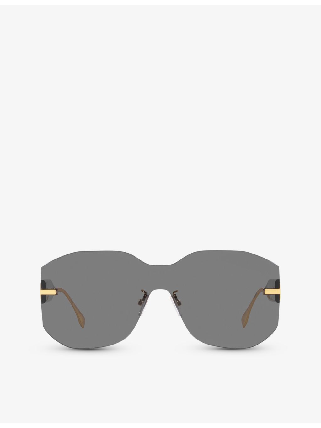 Fendi metal rectangle-frame tinted-lens sunglasses FE40067U, imported from the UK