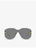 Fendi metal rectangle-frame tinted-lens sunglasses FE40067U, imported from the UK