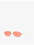 Fendi oval-frame metal sunglasses FE4075US, imported from the UK