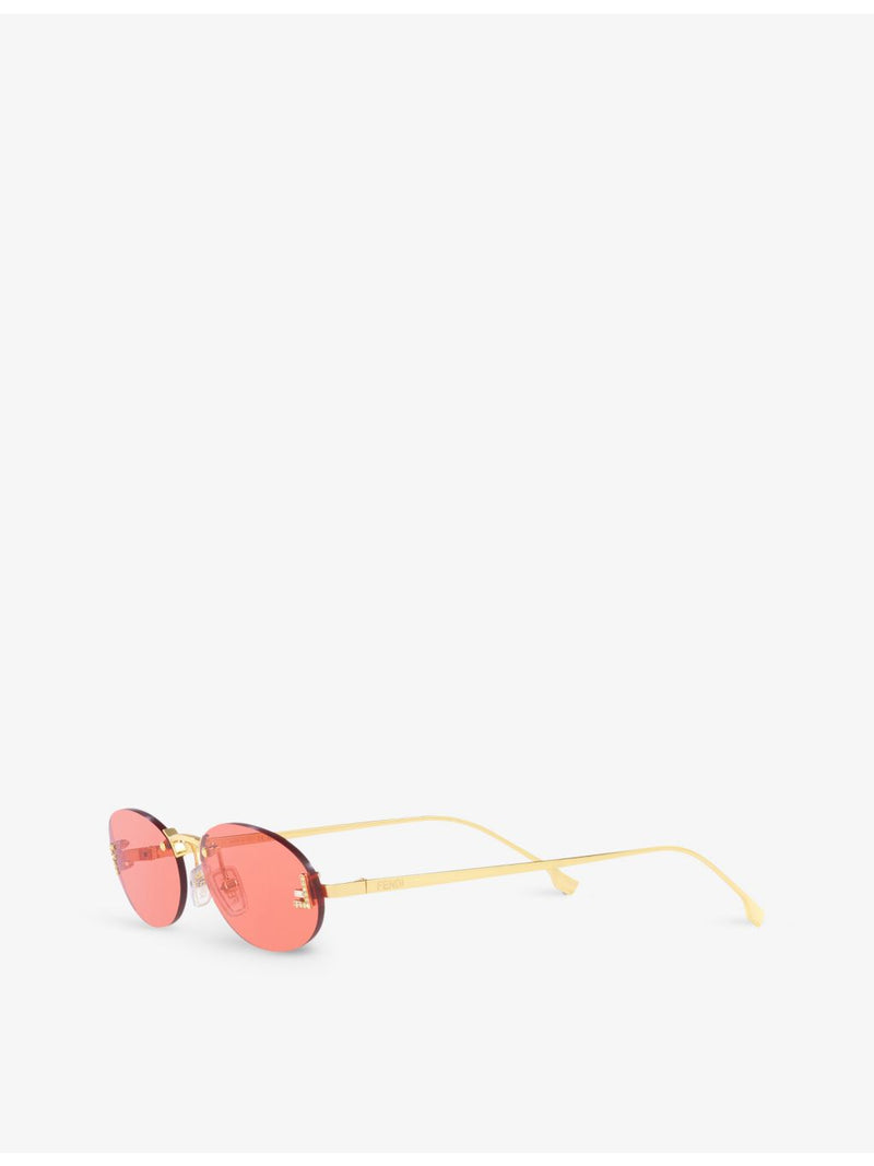 Fendi oval-frame metal sunglasses FE4075US, imported from the UK