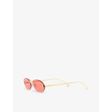 Fendi oval-frame metal sunglasses FE4075US, imported from the UK
