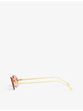Fendi oval-frame metal sunglasses FE4075US, imported from the UK