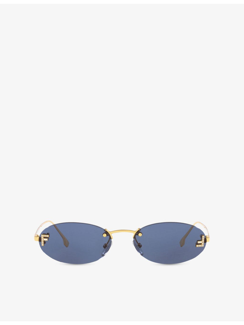 Fendi oval metal sunglasses FE4075US, imported from the UK