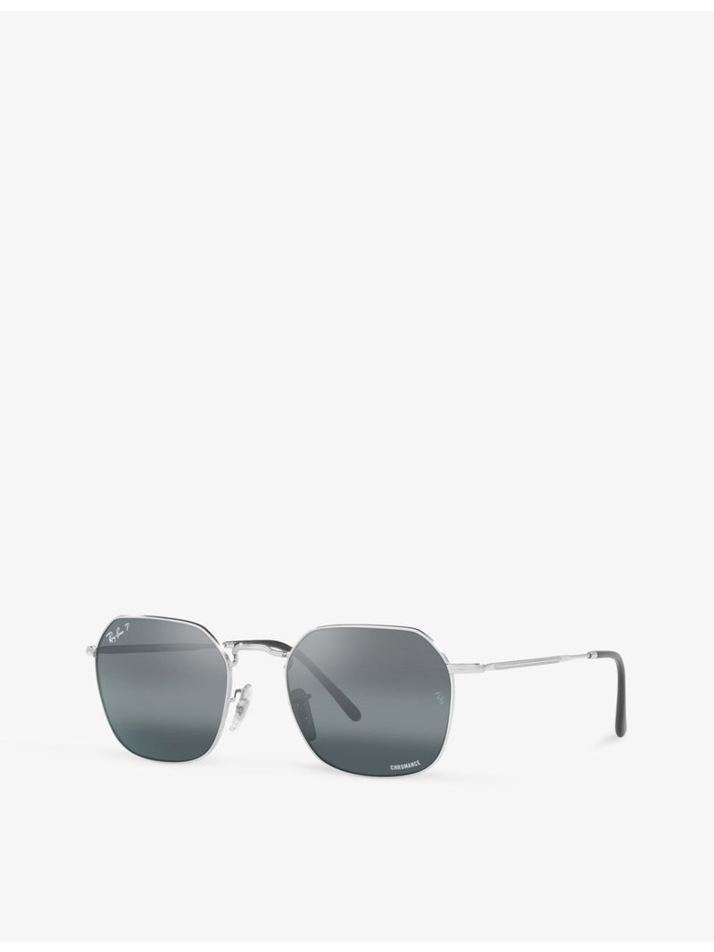 Ray-Ban RB3694 sunglasses with polished silver metal frame, imported from the UK