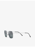 Ray-Ban RB3694 sunglasses with polished silver metal frame, imported from the UK