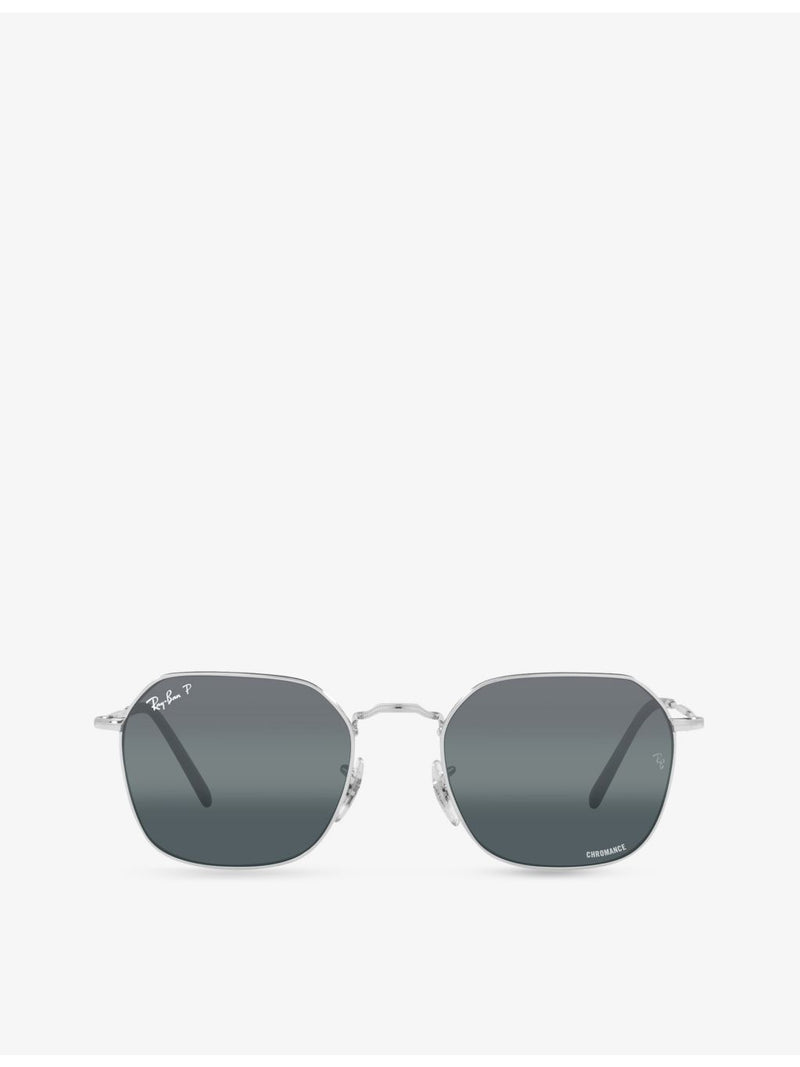 Ray-Ban RB3694 sunglasses with polished silver metal frame, imported from the UK