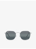 Ray-Ban RB3694 sunglasses with polished silver metal frame, imported from the UK