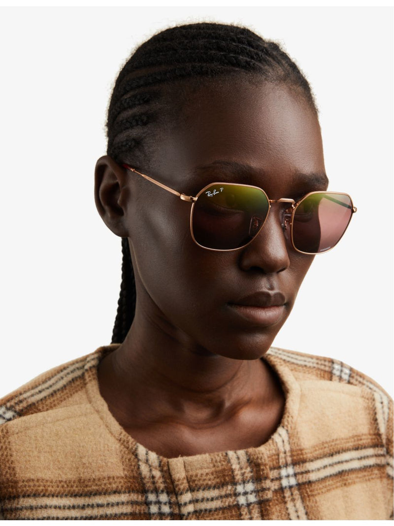 Ray-Ban RB3694 Jim hexagonal metal sunglasses, imported from the UK