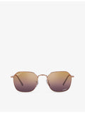 Ray-Ban RB3694 Jim hexagonal metal sunglasses, imported from the UK
