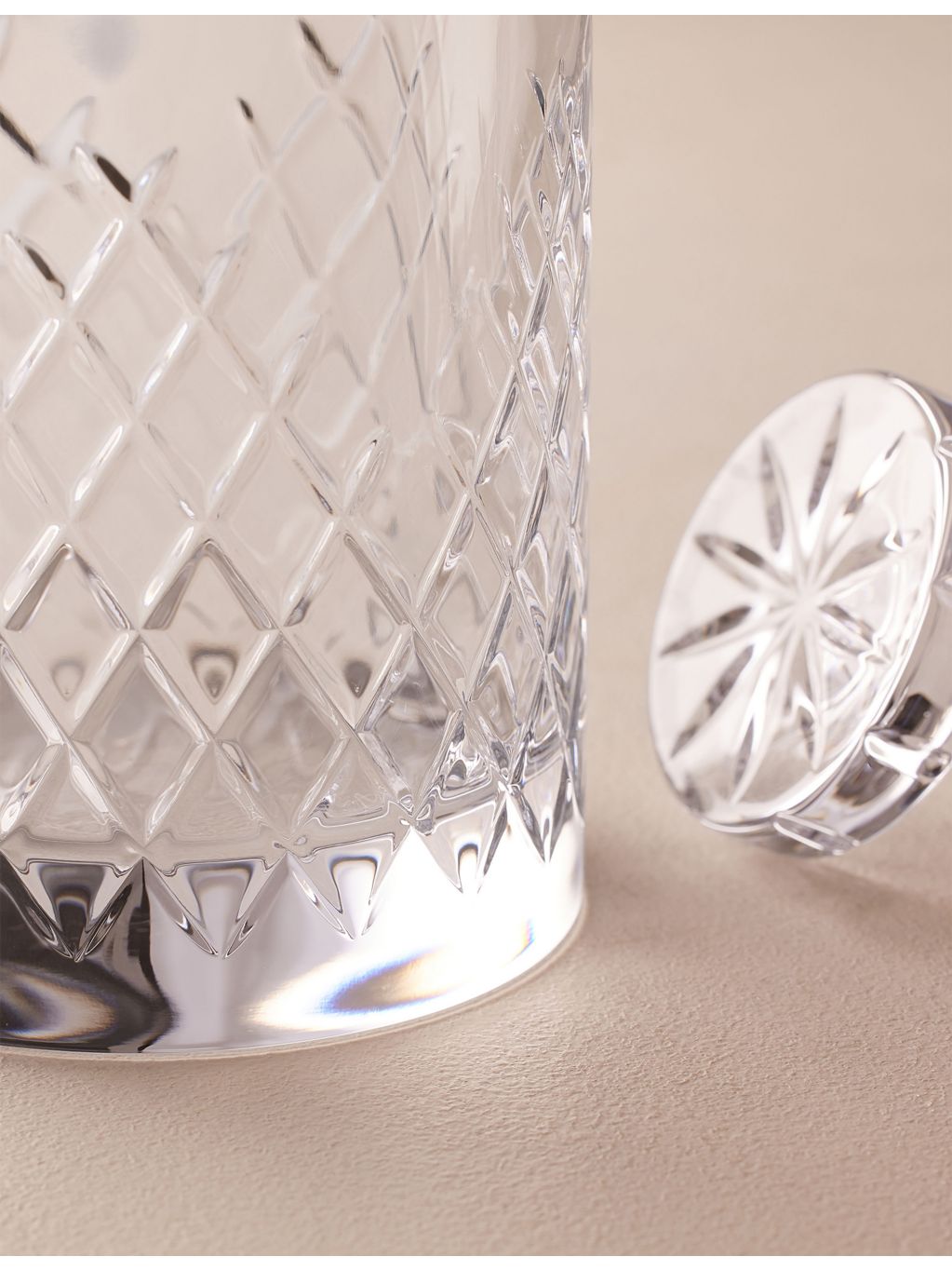 Soho Home crystal decanter Barwell diamond-cut large 750ml, UK version