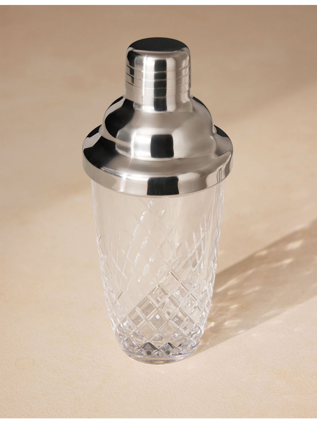 Soho Home Barwell diamond-cut crystal Martini shaker 16cm (British brand)