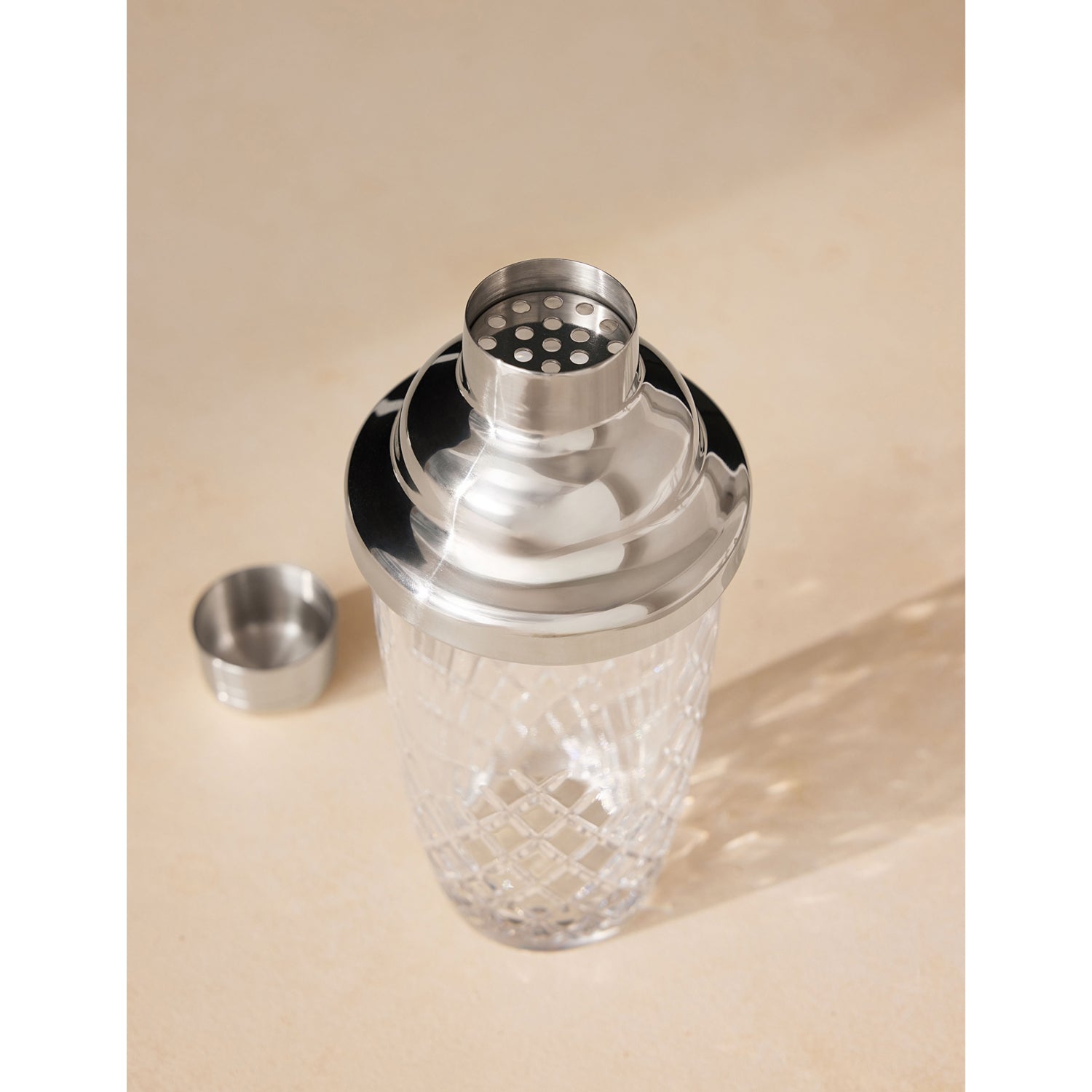 Soho Home Barwell diamond-cut crystal Martini shaker 16cm (British brand)