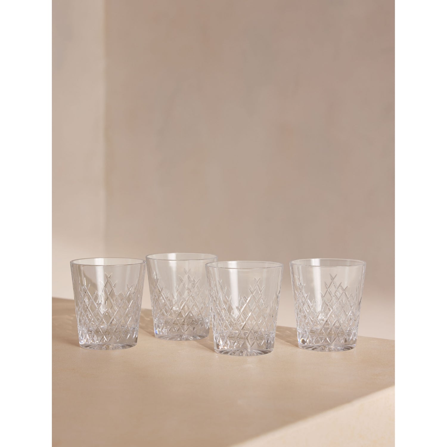 Soho Home diamond-cut crystal tumblers set of four (British brand)