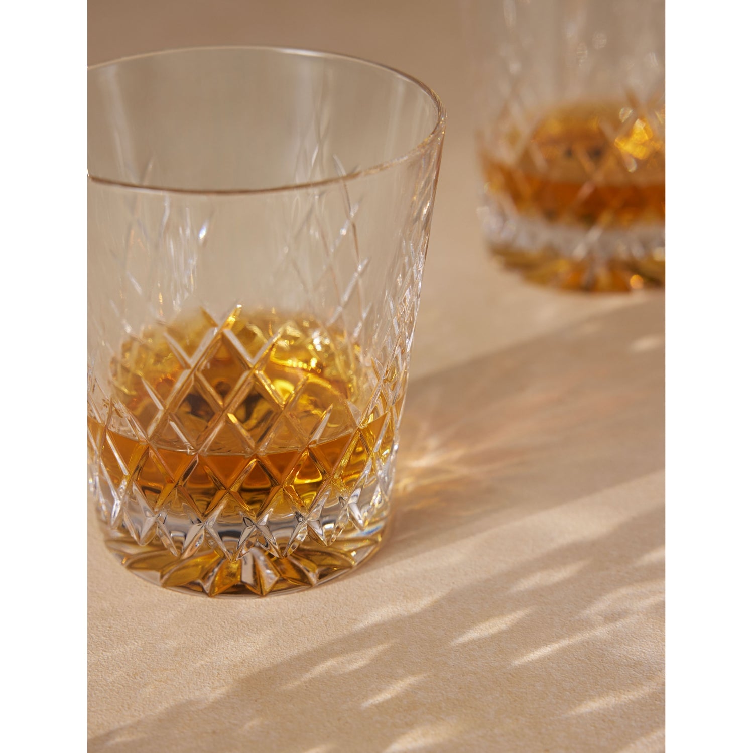 Soho Home diamond-cut crystal tumblers set of four (British brand)