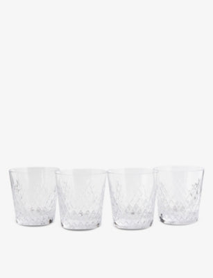 Soho Home diamond-cut crystal tumblers set of four (British brand)