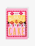 Lagom Hugs Bubbles & Birthday Cake greetings card, UK version