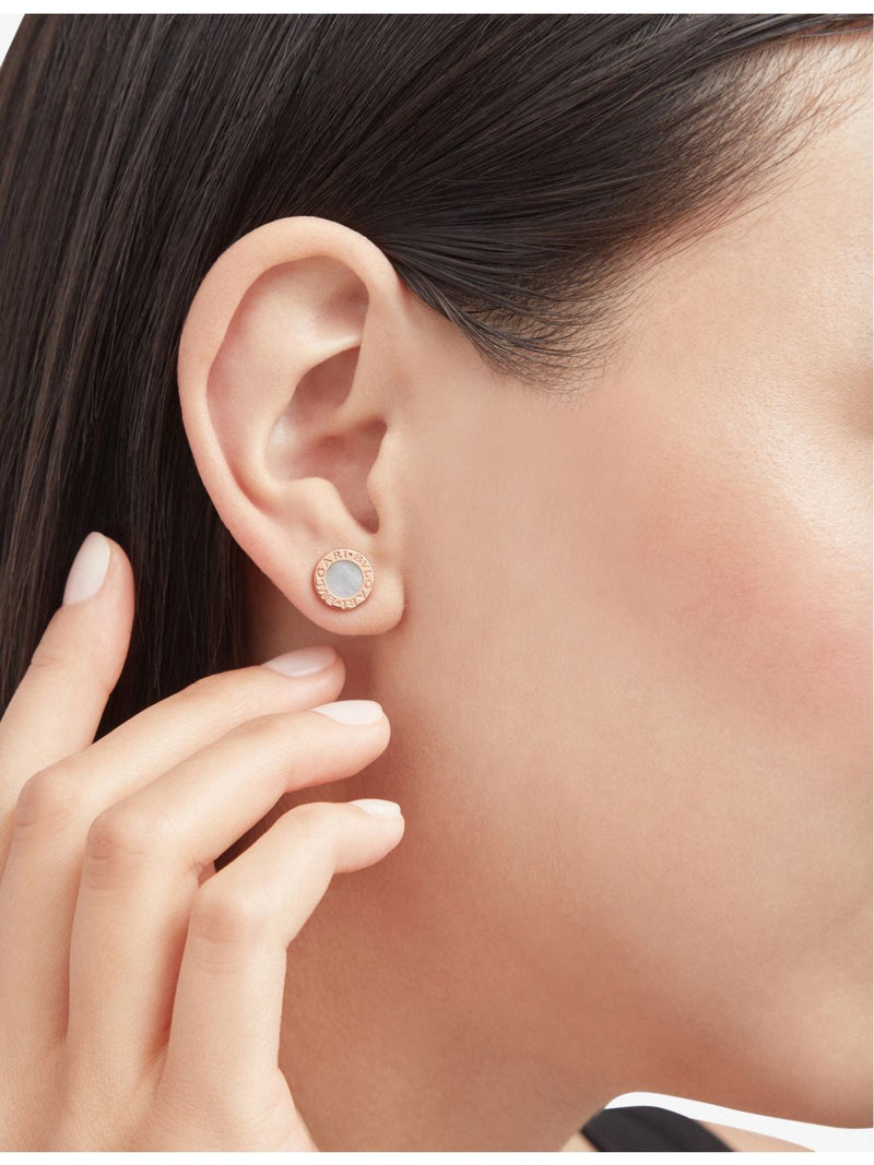 Bvlgari 18ct rose gold mother of pearl stud earring - British product