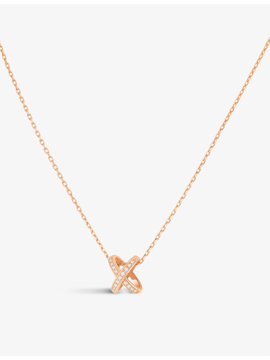 Chaumet rose gold diamond pendant necklace 0.11ct - British product