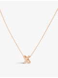 Chaumet rose gold diamond pendant necklace 0.11ct - British product